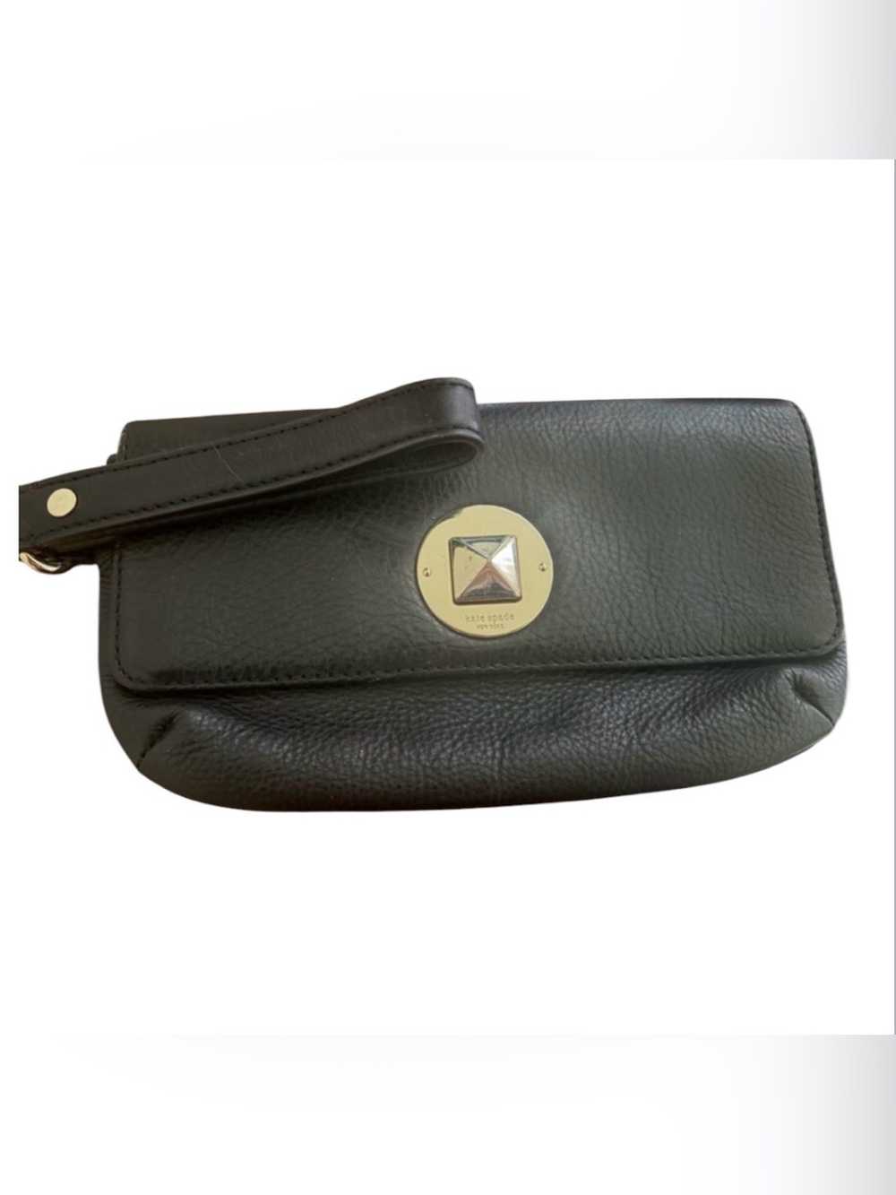 Kate Spade Black Leather Wristlet Clutch